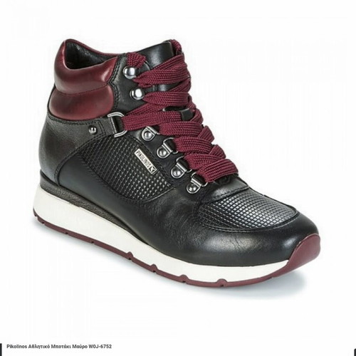 Pikolinos leather ankle boots like new, size 39, black and red
