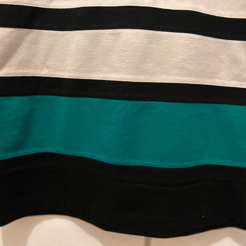 EXPRESS, blue organza top, and striped bottom. Size S/P.