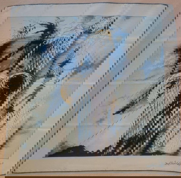 The Medieval Knight (Copyright Spadem 1985) Salvador Dali Silk