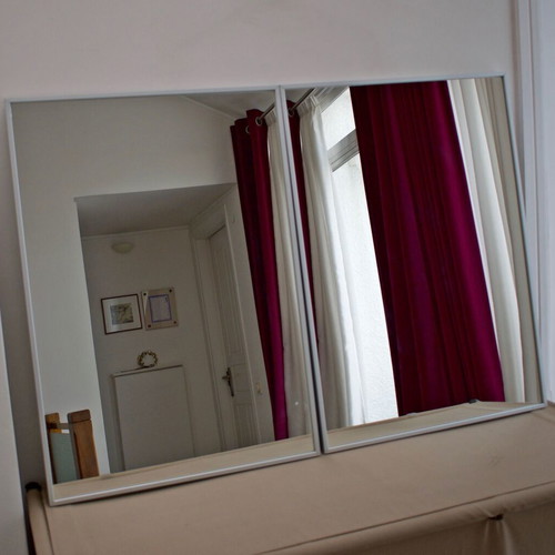 Mirrors with aluminum frame 50x70cm like new, set of 2