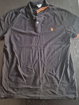 Polo t-shirt U.S. Polo Assn. νέο, size XXL, 100% βαμβάκι, μαύρο με πορτοκαλί