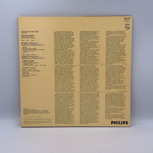 Johannes Brahms Streichquartette Op. 51/1 & 2 vinyl used