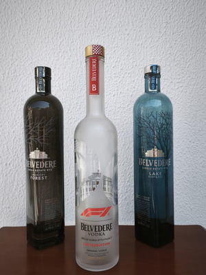 Belvedere vodka collectible bottle set, Formula 1 Limited Edition, Smogory Forest & Lake Bartężek