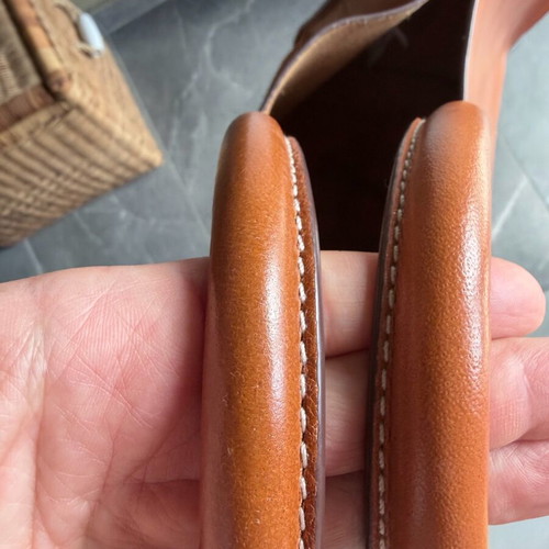 Zara Home leather handbag used, brown and orange, travel and beach