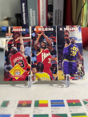 NBA Hoops 1993-94 League Leaders Scoring Card Jordan Wilkins Malone like new
