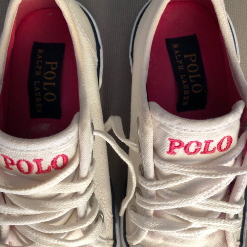 Ralph Lauren girls' shoes size 27.5 like new, white-pink sneakers