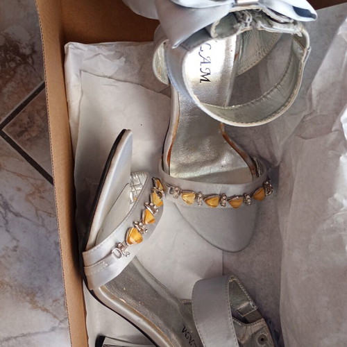 Silver sandals like new, size 38