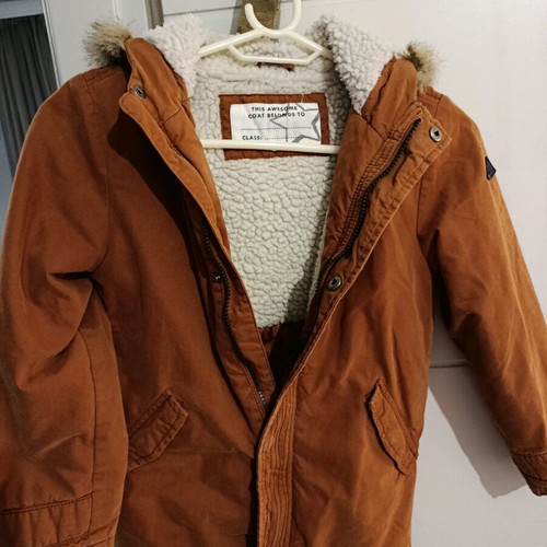 Mothercare kids winter jacket used brown size 7-8 years
