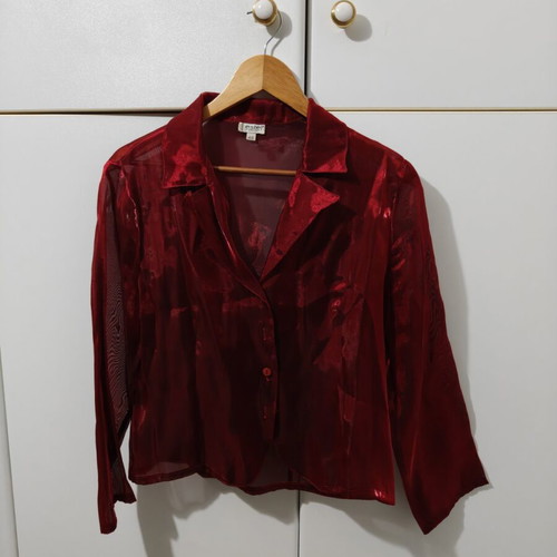 Semi-transparent red shirt jacket Estel Collection like new