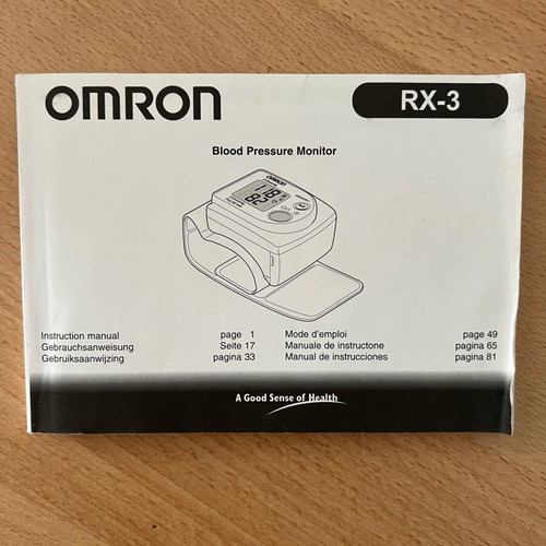 Omron digital wrist blood pressure monitor used
