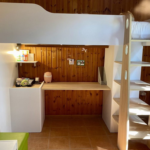 Multifunctional Loft Bed with Desk, Cabinets and Shelves like new