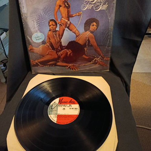 Love for Sale vinyl LP album by Boney M. used with poster
