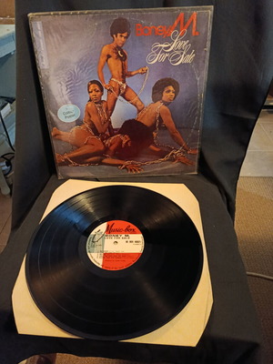 Love for Sale vinyl LP album by Boney M. used with poster