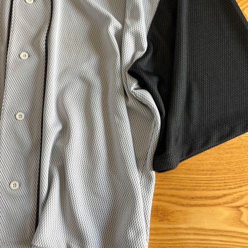 ASOS Design Baseball Jersey Shirt 2XL, grey and black mesh