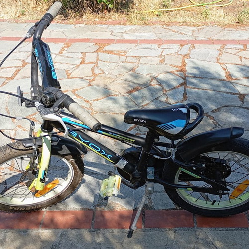 Byox Monster 16" Kids BMX Bicycle used, black with training wheels