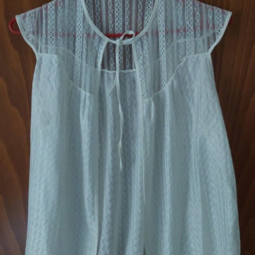 Nightgown and jacket set used, white, size M