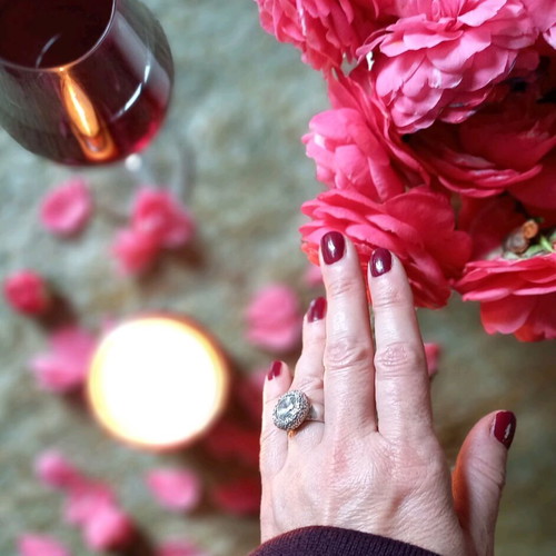 925 ring with zirconia used, size 17, vintage