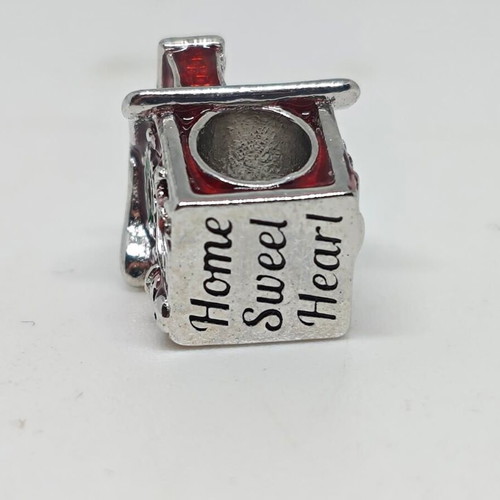 Christmas silver charm house with enamel, like new