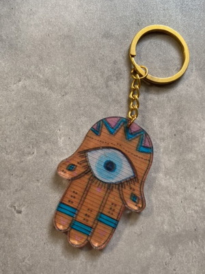 Keychain like new multicolored orange