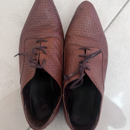 Leather shoes used, brown, size 38