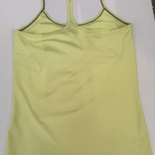Reebok sports top used, black and yellow, size S