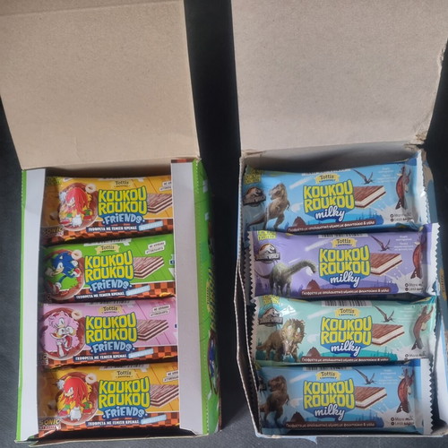 Koukouroukou Friends and Milky sticker album pack with Sonic and Jurassic World