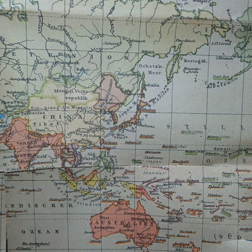 Map Die Länder der Erde 1941 used, in German