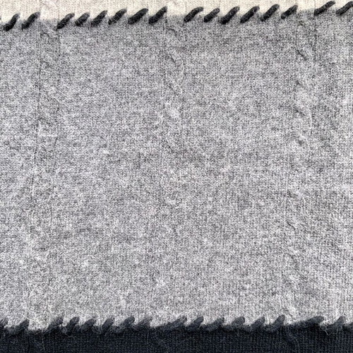 TIGI Oversized Colorblock Wool & Angora Cable Knit Sweater