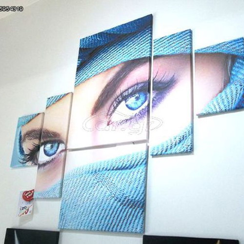 Canvas composition painting 5 pieces on stretcher 150x110 cm new