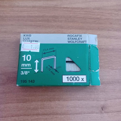 Staples used, 11.4 mm width and 10 mm height