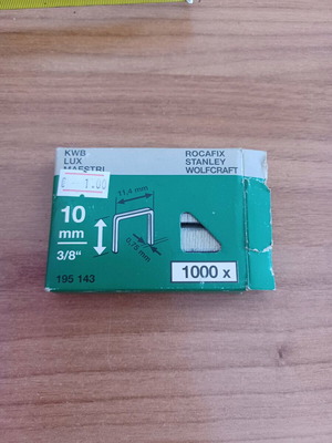 Staples used, 11.4 mm width and 10 mm height
