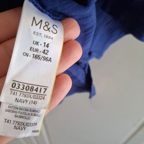 Marks & Spencer cotton blouse blue-purple size L/XL like new