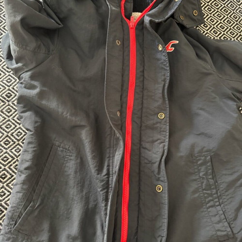 Hollister jacket with fur used, blue, size L
