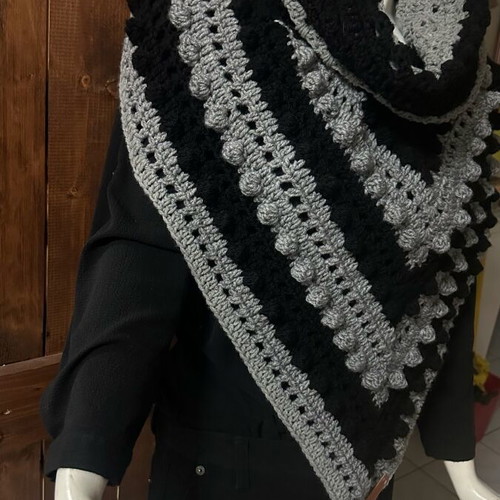 Handmade knitted poncho with hood made to order