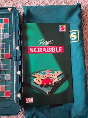 Pocket Scrabble board game used, specially designed for travel