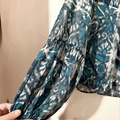 Boho shirt Zara like new, white and blue