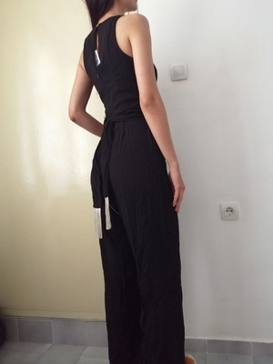 Mango black women's jumpsuit with belt, size S