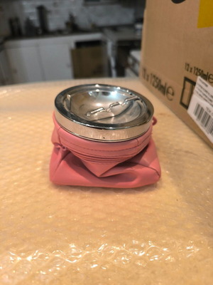 Metal ashtray with lid like new