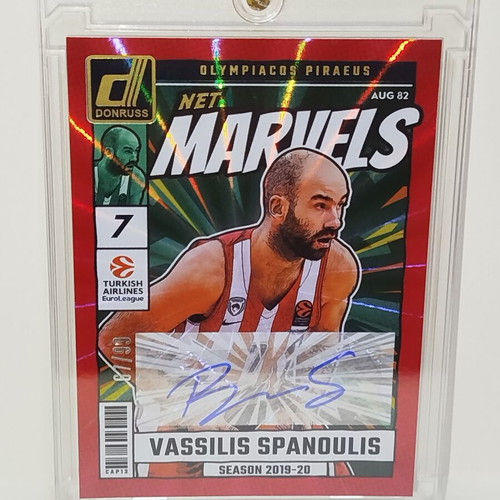 Donruss Euroleague NET Marvels 2024-25 Red Laser autograph card Vassilis Spanoulis