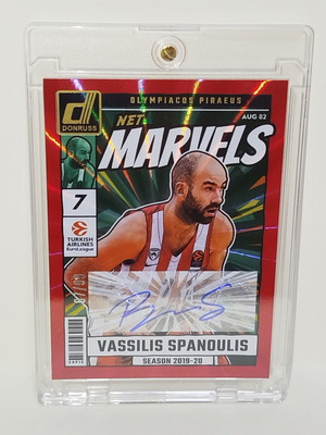 Donruss Euroleague NET Marvels 2024-25 Red Laser autograph card Vassilis Spanoulis