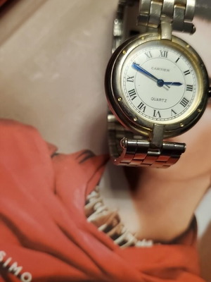 Cartier Panthère ρολόι μεταχειρισμένο με μηχανισμό Miyota Co. Japan και κρυφό εσωτερικό κούμπωμα