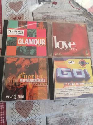 Audio CDs used, pack of 4, rock, latin, dance, romantic