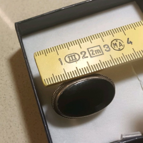 Silver 925 ring used with black oval onyx