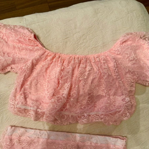 Crop blouse and maxi skirt set new, pink, unworn