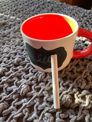 Mug with writable surface new with chalk