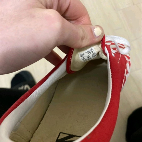 Vans red checkerboard pattern shoes like new, size 44