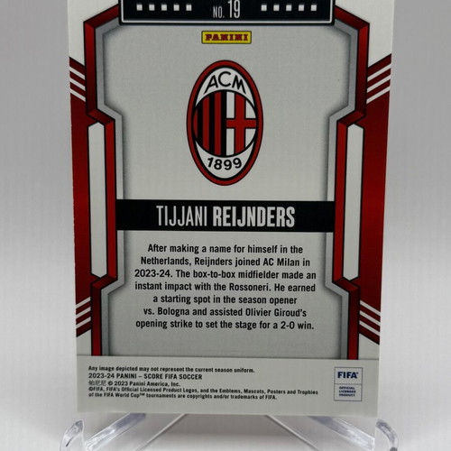 2023-24 Panini Score FIFA Tijjani Reijnders RC Red Swirl card like new