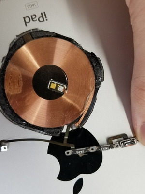 iPhone XS wireless charging module with buttons like new, black and gold