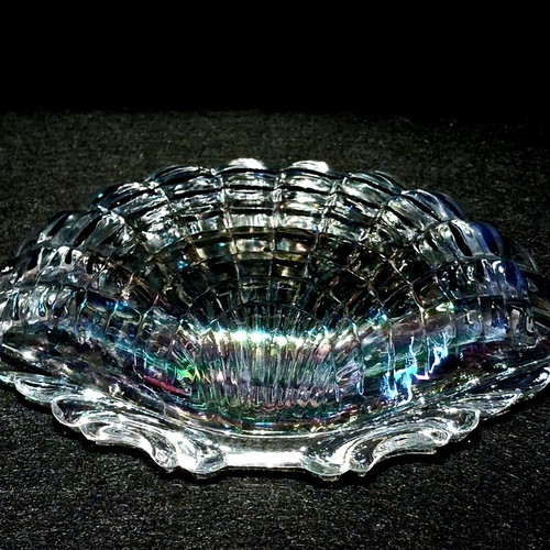 Vintage Japanese Seashell Plates Set Hasegawa Glass Venus luster effect