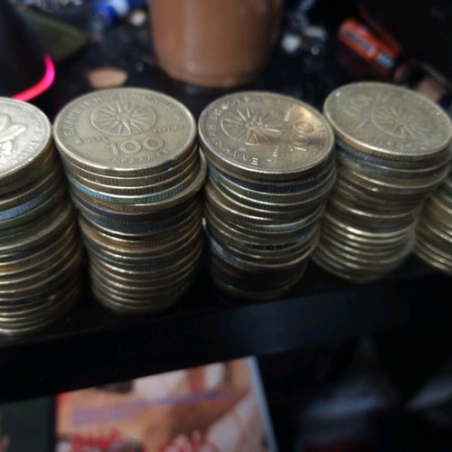 100 Drachma Coins used, pack of 156 pieces
